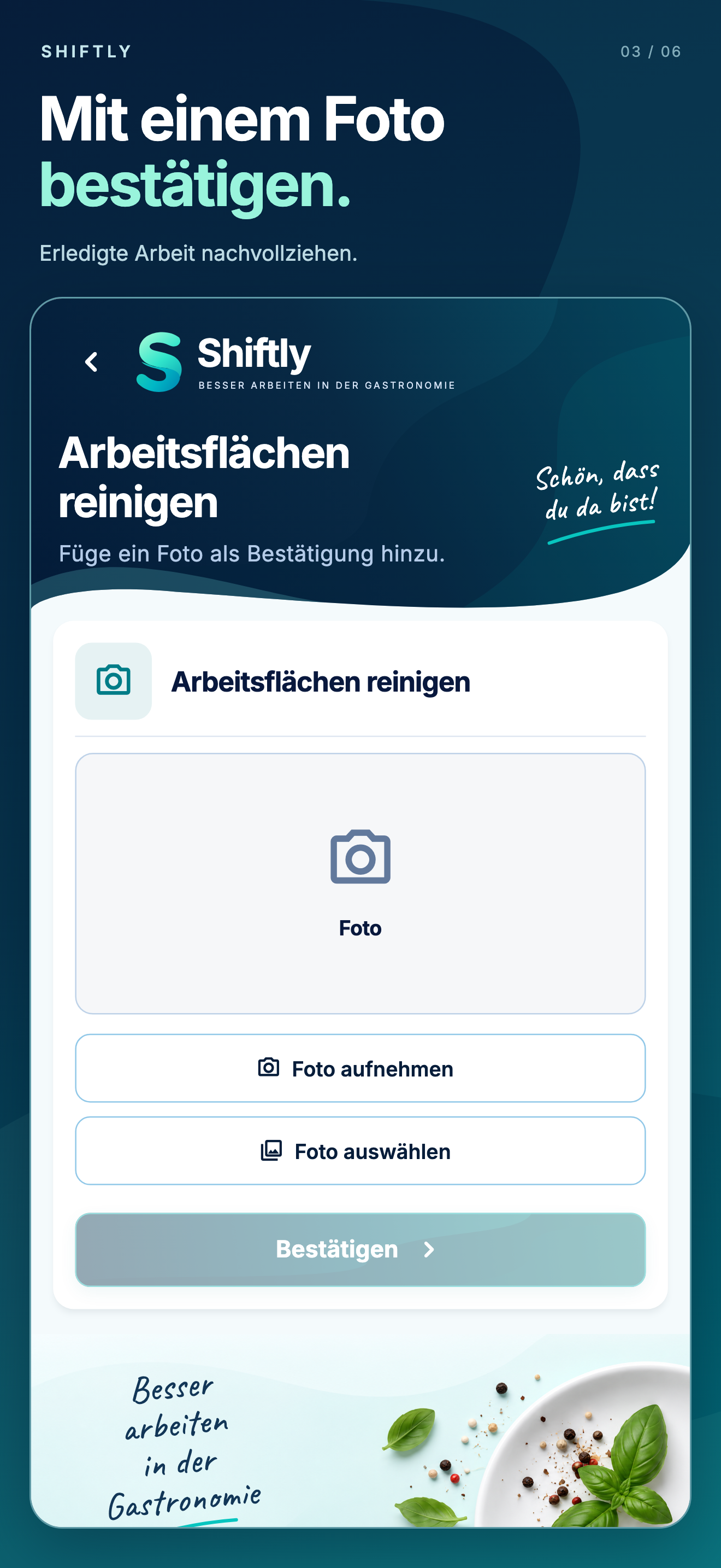 Shiftly-App: Fotonachweise